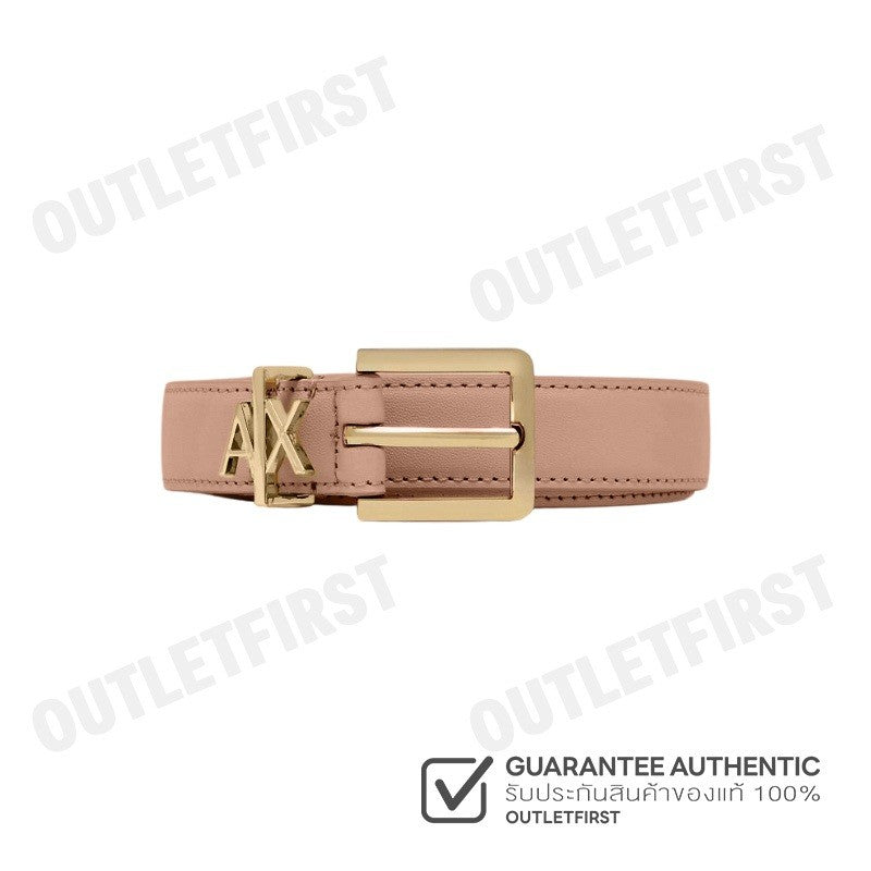 ARMANI EXCHANGE รุ่น WOMEN'S THIN BELT WITH SMALL LOGO CODE: 941182 4R759 20570 เข็มขัดผู้หญิง สีชมพู สีเบจ