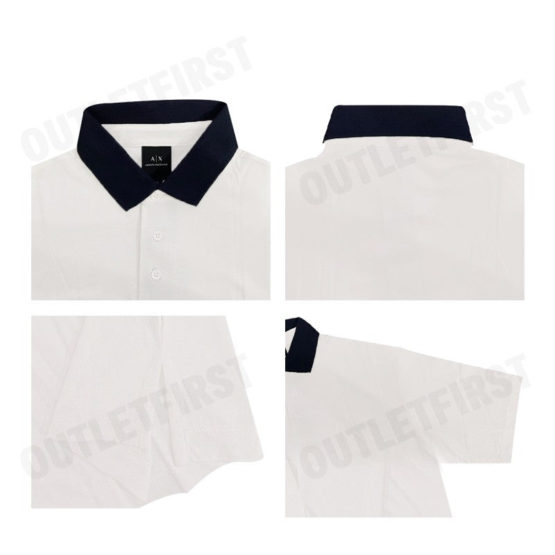 ARMANI EXCHANGE รุ่น MEN'S CLASSICS LOOSE FIT OFF WHITE POLO CODE: 6DZFJE ZJLFZ 1116 เสื้อโปโลผู้ชาย เสื้อสีขาว