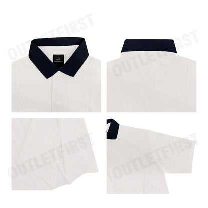 ARMANI EXCHANGE รุ่น MEN'S CLASSICS LOOSE FIT OFF WHITE POLO CODE: 6DZFJE ZJLFZ 1116 เสื้อโปโลผู้ชาย เสื้อสีขาว