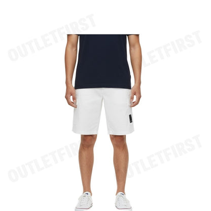ARMANI EXCHANGE รุ่น MEN'S COTTON CARGO SHORTS WITH POCKETS CODE: 3DZS07 ZN3TZ 1116 กางเกงขาสั้น กางเกงผู้ชาย สีขาว