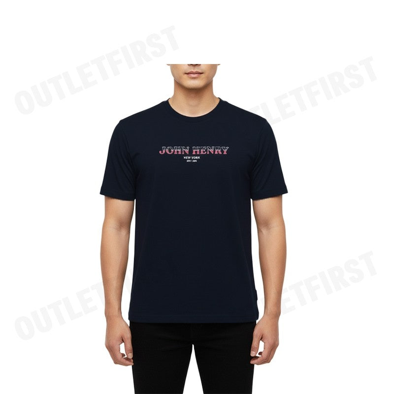 JOHN HENRY รุ่น MEN'S SLIM FIT T-SHIRT (BLACK) CODE: JH S125MTSSM27 เสื้อยืดคอกลมผู้ชาย เสื้อสีดำ จอร์นเฮนรี่