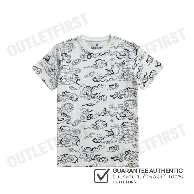 JOHN HENRY รุ่น MEN'S SLIM FIT T-SHIRT (WHITE) CODE: JH S125MTSSM13 เสื้อยืดคอกลมผู้ชาย เสื้อสีขาว เสื้อจอร์นเฮนรี่