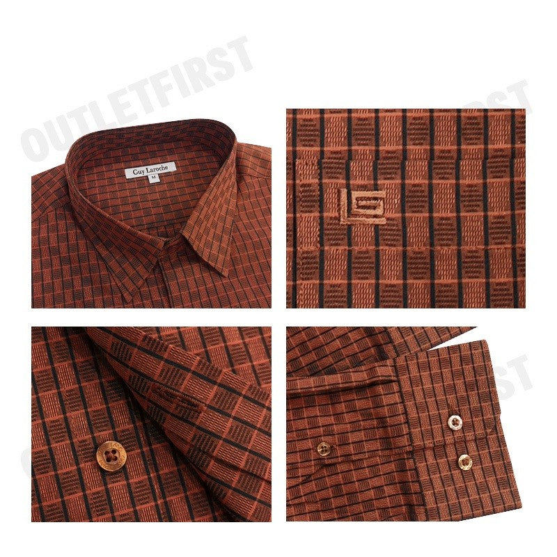 GUY LAROCHE รุ่น MAN'S LONG SLEEVES SHIRT CODE: BAB1200S4BR เสื้อเชิ้ต เสื้อแขนยาว เสื้อผู้ชาย