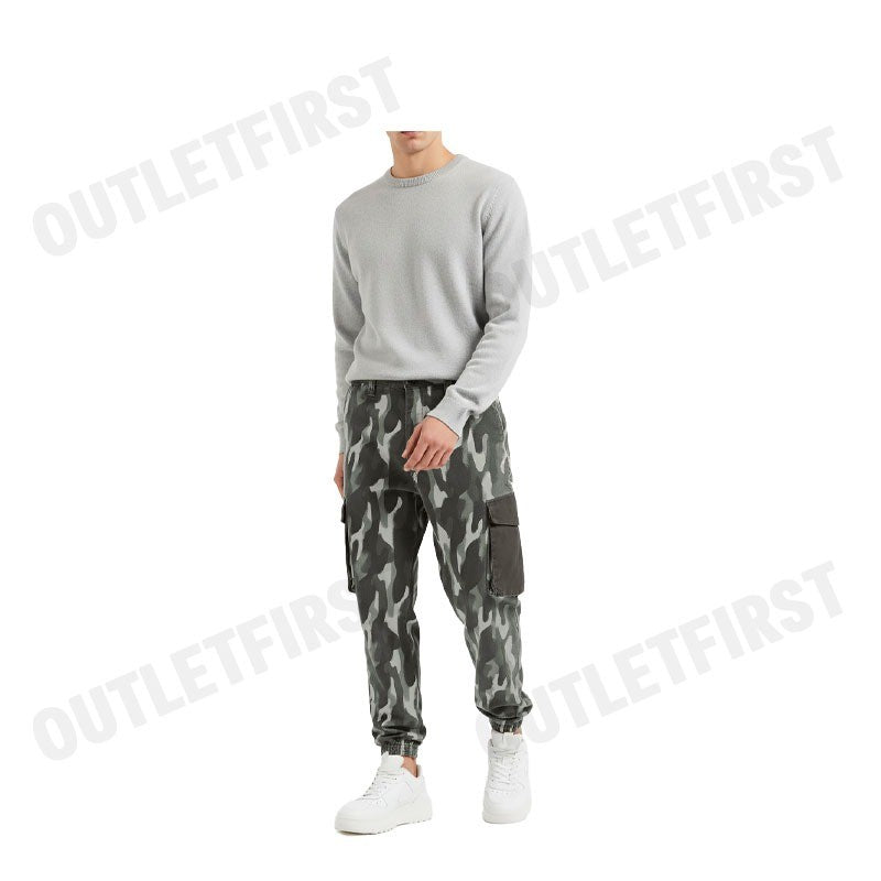 ARMANI EXCHANGE รุ่น MEN'S CAMOUFLAGE CARGO PANTS WITH VELVET POCKETS CODE: 6DZP01 ZN4ZZ 4891 กางเกงขายาว กางเกงผู้ชาย