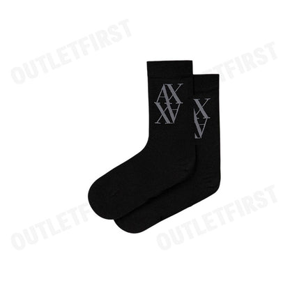ARMANI EXCHANGE รุ่น RIBBED COTTON SOCKS WITH INLAID LOGO CODE: XW000914 AF13661 UC001 ถุงเท้า ถุงเท้ายูนิเซ็กส์