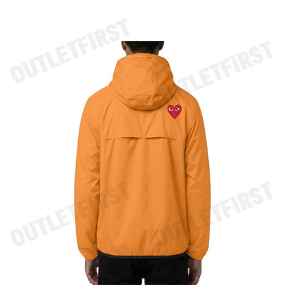 PLAY COMME DES GARÇONS X K-WAY รุ่น MEN CDG X K-WAY LEON JACKET CODE: AZ J502 051 1 2 (ORANGE) เสื้อแจ็คเก็ตผู้ชาย