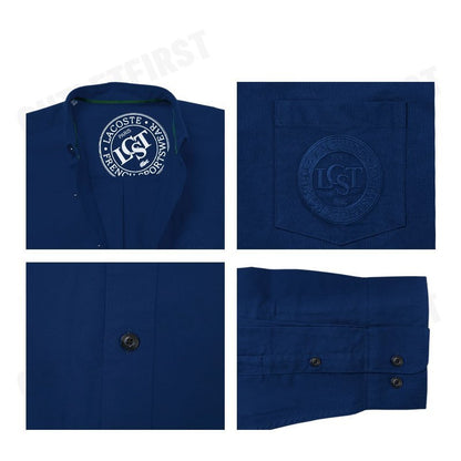 LACOSTE รุ่น MEN'S OXFORD SHIRT BD WASHED CODE: CH9342 10 HBM เสื้อเชิ้ตแขนยาว เสื้อเชิ้ตคอปก เสื้อเชิ้ตผู้ชาย