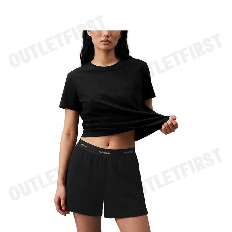 CALVIN KLEIN รุ่น TERRY LOUNGE SLEEP SHORTS CODE: QS7275 UB1 กางเกงผู้หญิง กางเกงขาสั้น กางเกงขาสั้นสีดำ