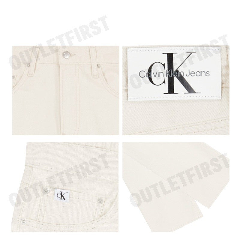 CALVIN KLEIN JEANS  MEN'S 90S LOOSE FIT IVORY CARGO DENIM COLOR  IVORY  CODE: J325885 1AA