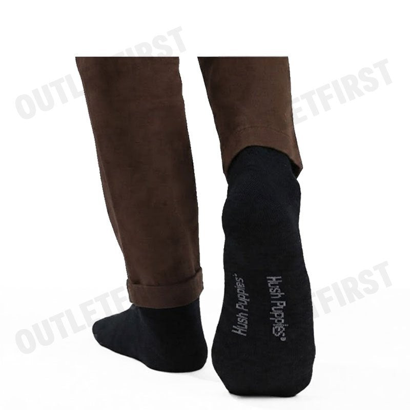 HUSH PUPPIES รุ่น MEN'S INNERWEAR SOCKS 3 PAIRS CODE: HU HXBB01 (BLACK) ถุงเท้า ถุงเท้าข้อยาว ถุงเท้าสีดำ