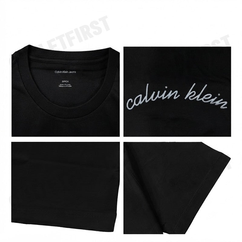 CALVIN KLEIN JEANS รุ่น SCRIPT LOGO GRAPHIC CLASSIC T-SHIRT CODE: 4RC834G UB1 เสื้อยืดแขนสั้น เสื้อคอกลม เสื้อผู้ชาย