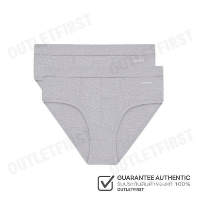 JOCKEY รุ่น MAN'S SEAMLESS WAISTBAND BRIEFS 2 PACK CODE: KU 1550N (GREY) กางเกงชั้นใน กางเกงชั้นในผู้ชาย กางเกงจ็อคกี้