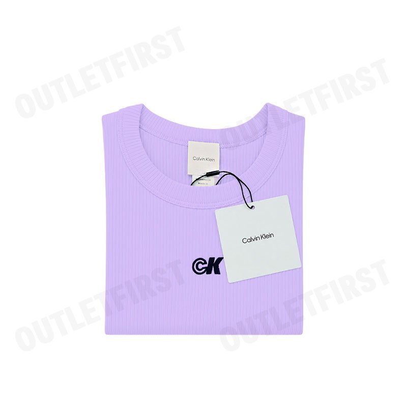 CALVIN KLEIN รุ่น MODAL STRETCH MONOGRAM LOGO GRAPHIC SLIM T-SHIRT CODE: 44C901G XEF เสื้อยืด เสื้อคอกลม เสื้อผู้หญิง