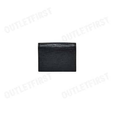 CALVIN KLEIN MEN'S LIZARD EMBOSSED LEATHER CARD WALLET COLOR BLACK CODE: 4D1101G UB1