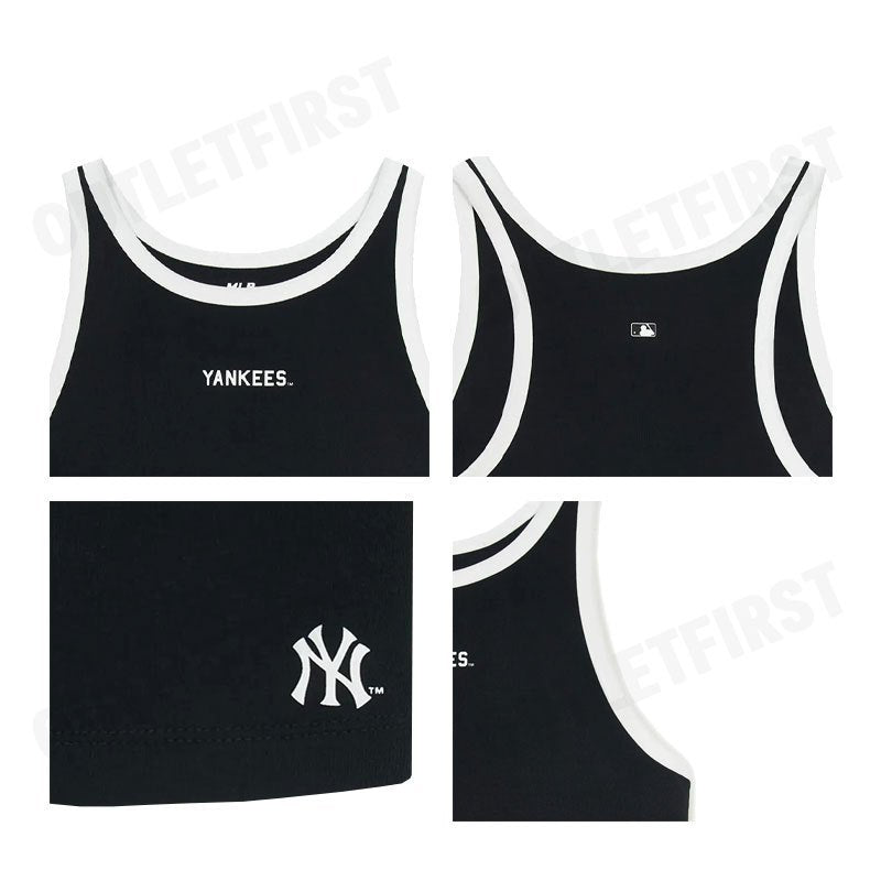 MLB รุ่น VARSITY VINTAGE SLIM-FIT CROPPED SLEEVELESS TOP CODE: 3FTOV0153 50BKS เสื้อกล้าม เสื้อกล้ามผู้หญิง เสื้อสีดำ